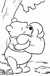Pooh Hugging Winnie sketch template