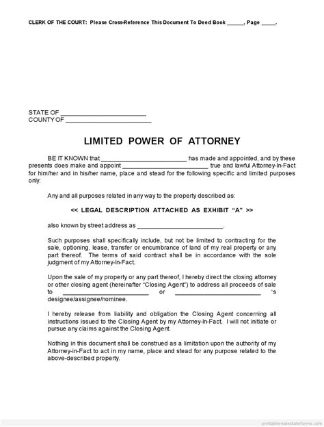 sample limited power  attorney form