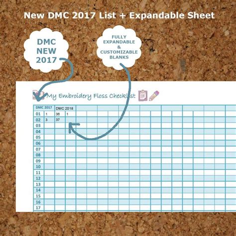 editable dmc floss checklist   colors  fully etsy