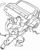 Hulk Wrecking Coloring Car Netart sketch template