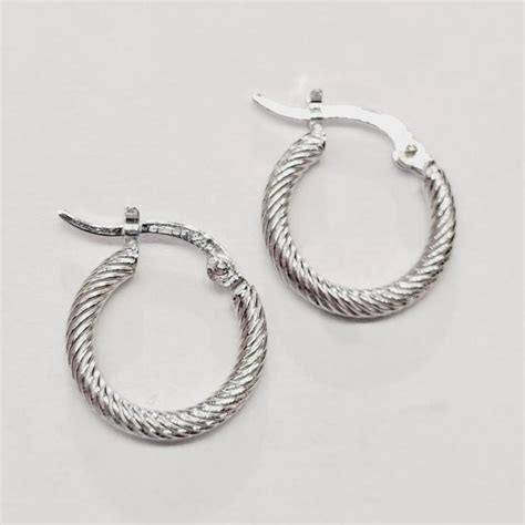 pair  platinum hoop earrings db gems
