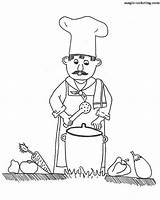 Coloring Pages Chef Color Magic Jobs Family People Kids sketch template