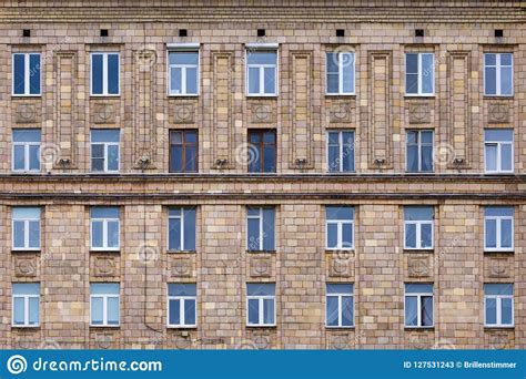 front view  fragment  facade   brick building stock image