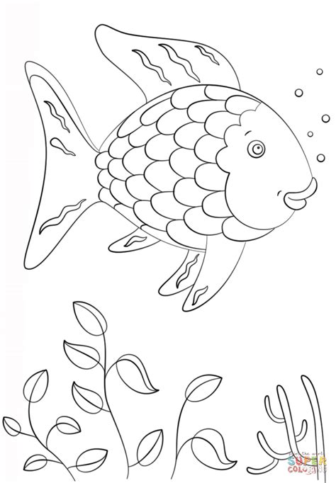 rainbow fish coloring page  printable coloring pages