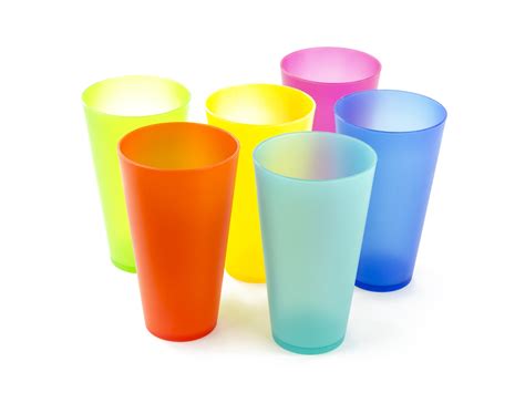 Break Resistant Plastic Drinking Glass Cups Tumblers Set 6pk Colorful