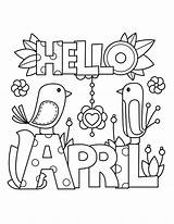 April Coloring Pages Printable Showers Spring Primarygames Worksheets Color Kids Hello Sheets Ebook Print Flowers Bring May Para Cover Portadas sketch template