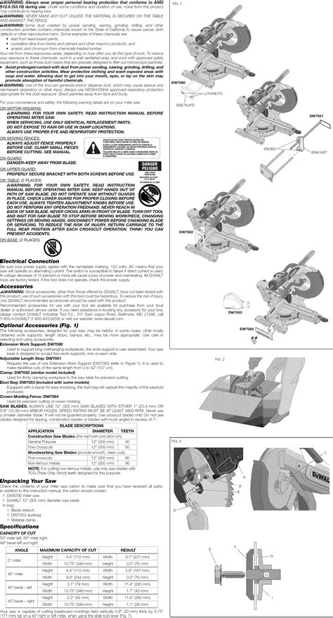 dewalt dws type  user manual miter  manuals  guides