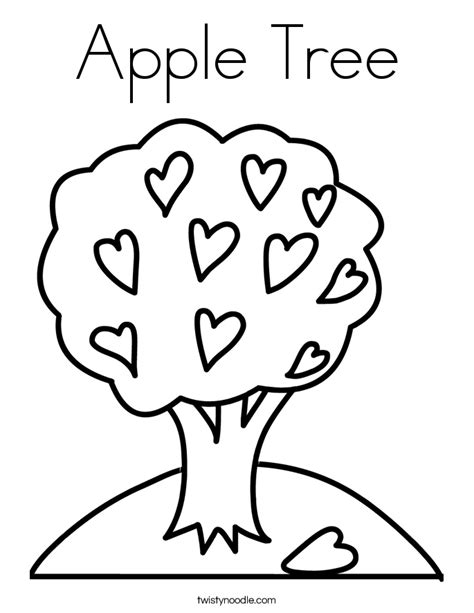 apple tree coloring page twisty noodle