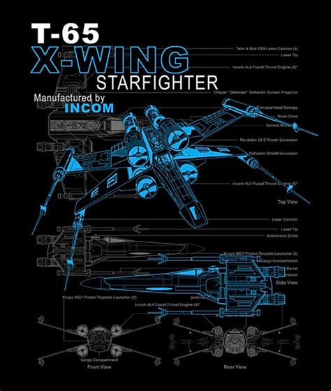 star wars    wing tie fighter schematic tees