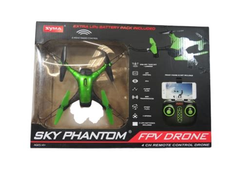 shopthesalvationarmy sky phantom fpv drone ch remote control green  box  tested