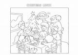 Christmas Coloring Pages Catalonia Lunch Labels Upon Once Time sketch template