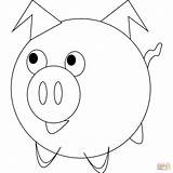 Pig Coloring Cute Pages Cartoon Printable Drawing sketch template
