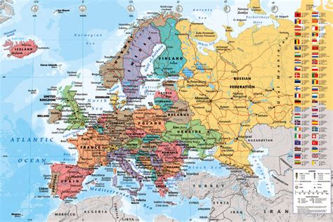 poster affisch politisk karta oever europa politiska europakarta pa