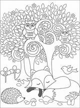Woodland Coloring Pages Animal Fox Animals Forest Activity Book Getdrawings Print Getcolorings Color sketch template