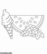 Coloring Summer Food Pages Kids Coloringpages Site Watermelon Ice Cream Posters Tutorial Name Buy Drawing sketch template