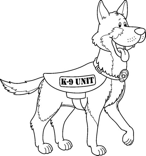 desenhos de cachorro policial  colorir  imprimir colorironlinecom