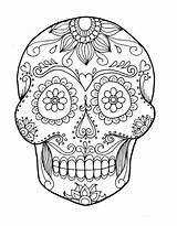 Calavera Skull sketch template