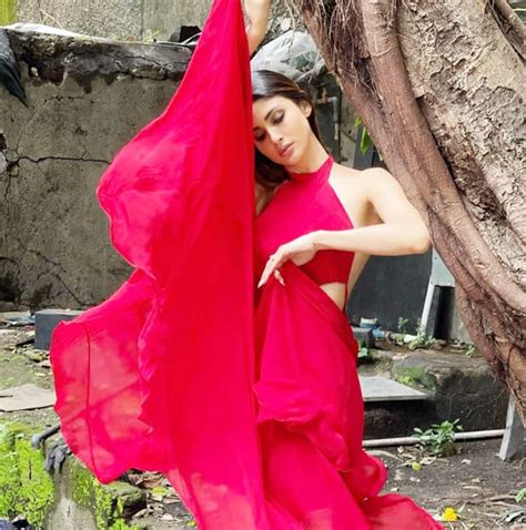 Mouni Roy S Hot Pictures In A Red Flared Backless Dress Will Surely