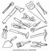 Tools Coloring Work Vector Stock Illustration Shutterstock Preview sketch template
