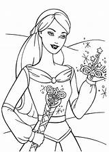 Coloring Barbie Anastasia Wand Magic Pages Beautiful Cartoon Dolls Library Rainbow sketch template