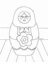 Russian Coloring Dolls Nesting Doll Drawing Pages Matryoshka Getdrawings sketch template