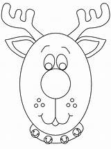 Reindeer Coloring Christmas Pages Printable Head Face Rudolph Template Coloringpagebook Drawing Deer Sheets Colouring Nosed Ornaments Red Color Book Santa sketch template