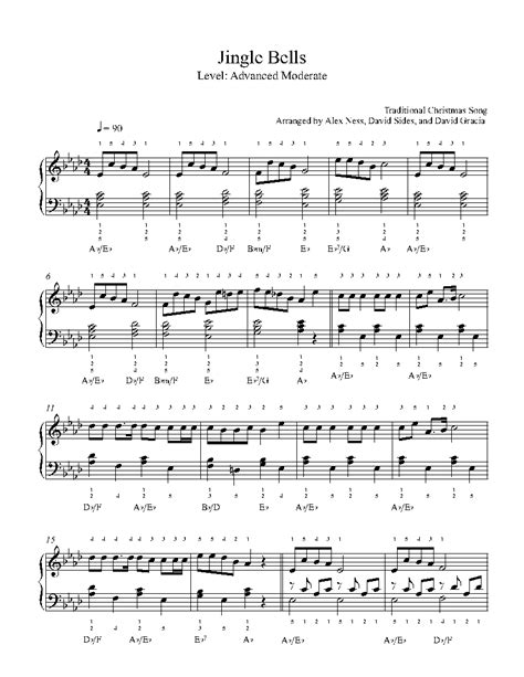jingle bells  traditional piano sheet  advanced level