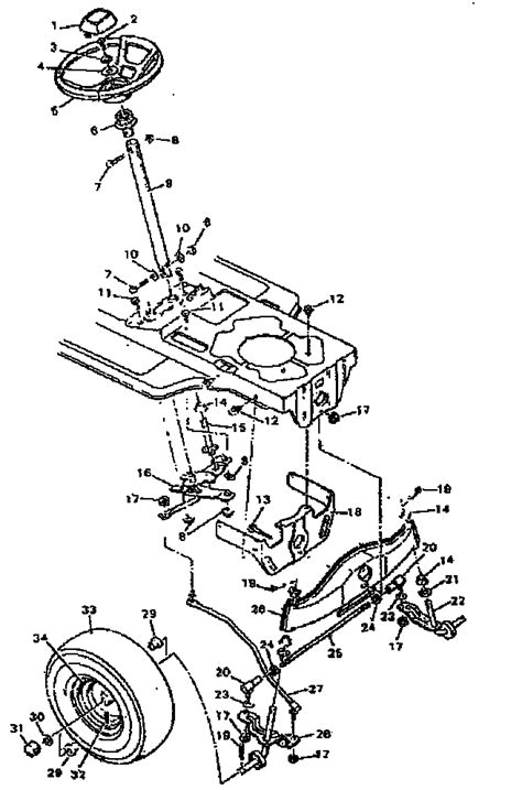 steering system diagram parts list  model  craftsman parts riding mower tractor