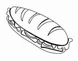 Bocadillo Completa Submarine Butter Meatballs Ham Acolore sketch template