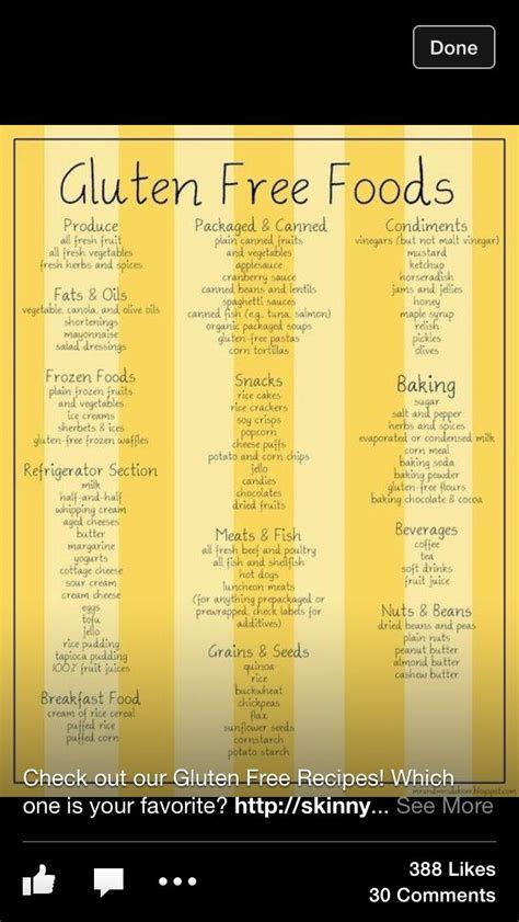 food gluten  food list
