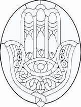 Hamsa Pages Coloring Hand Getcolorings Line sketch template