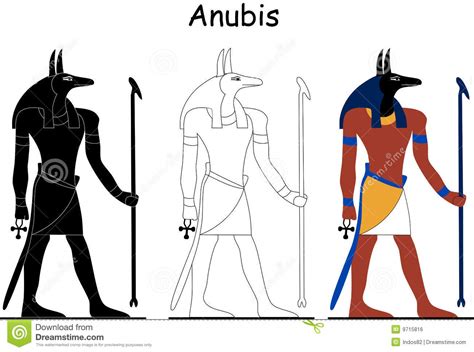 Ancient Egyptian God Anubis Stock Vector Illustration
