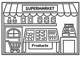 Supermarket Coloring Pages Kids Shopping Preschool Para Colorear Grocery Store Dibujo Dibujos Building Children Sheets Worksheets Casa Coloringpagesfortoddlers Visit Doghousemusic sketch template