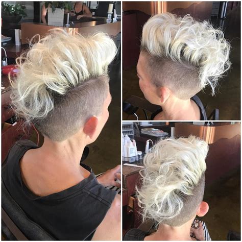 Platinum Curly Undercut Mohawk Style Pixie The Latest