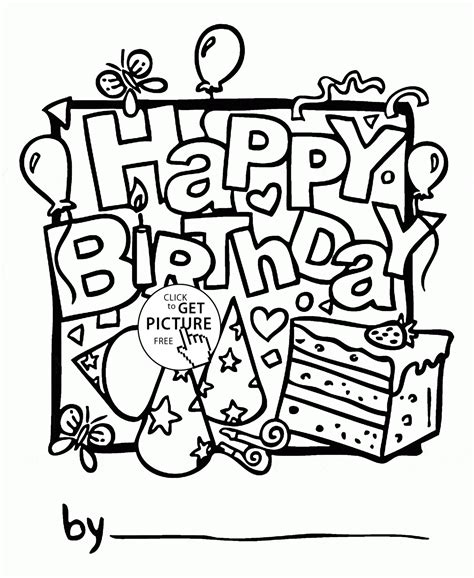 coloring pages birthday card  boy coloring home
