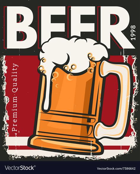 Poster Retro Beer Royalty Free Vector Image Vectorstock