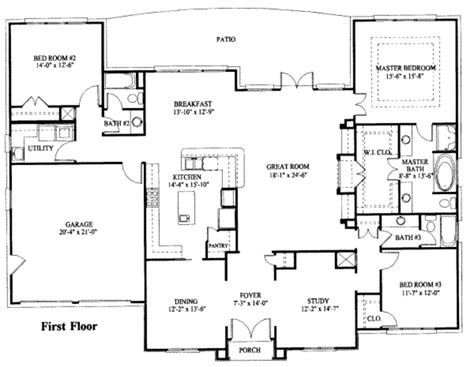 large single story floor plans floorplansclick