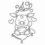 Vector Pig Year Mumps Illustrations Cartoon Cute Similar Clip sketch template