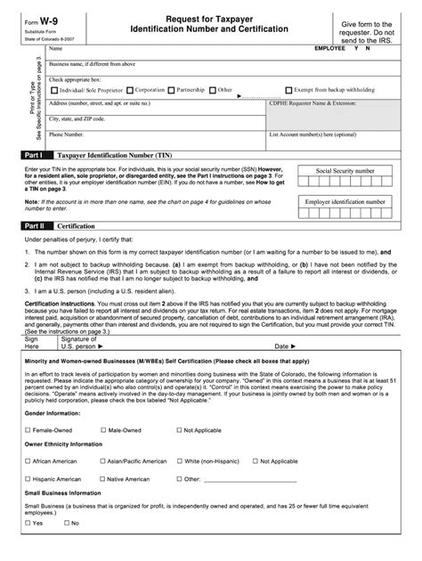 W9 2007 Fill Out And Sign Printable Pdf Template Signnow