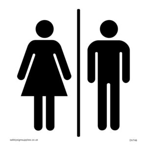male female toilet symbols  toilet door sign  safety sign