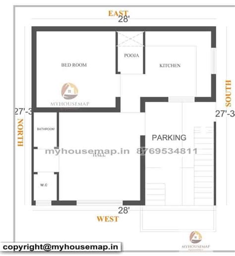 ft house plan  bhk  parking  stair