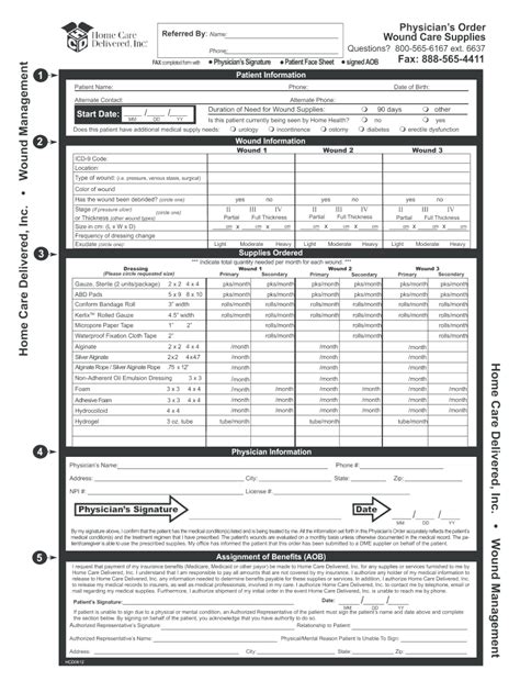 hcd physicians order wound care supplies  fill  sign