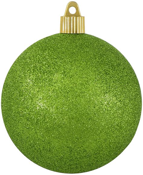 large shatterproof glitter ball ornament  mm lime glitter