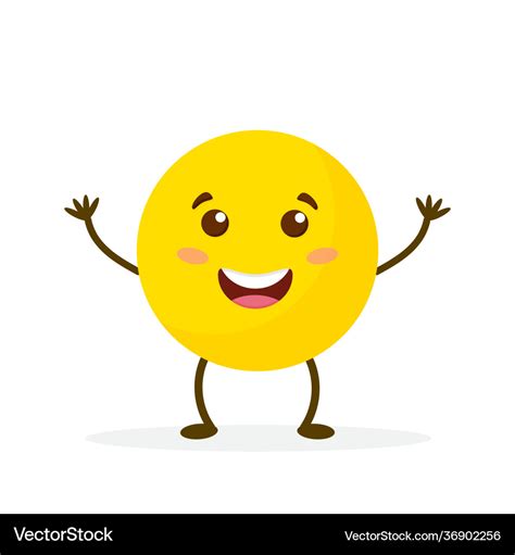 happy circle cartoon design expression cute vector image