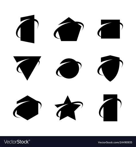 logo templates set  geometric shapes vector image