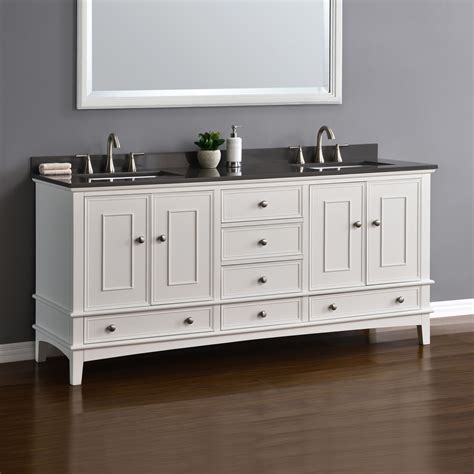 cambridge  white double sink vanity mission hills furniture