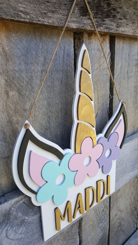 unicorn  sign kids  sign personalized sign etsy