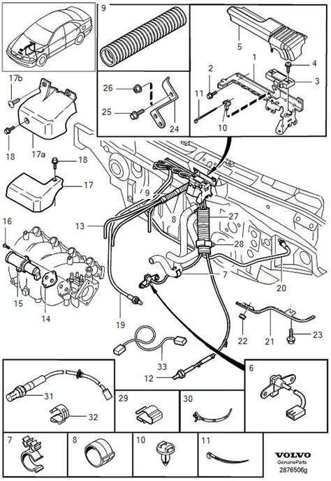 volvo  clip engine compartment exhaust system fuel supply regulating system