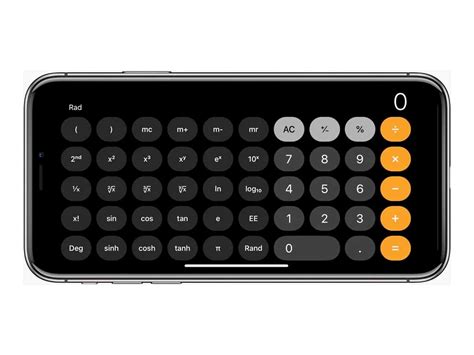 iphone   scientific mode  calculator app