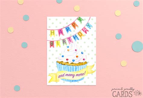 happy birthday card printable print pretty cards